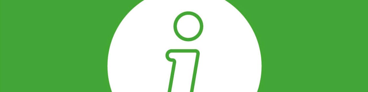 i für Information auf grünem Hintergrund