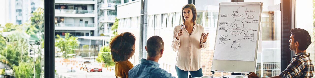 Frauen und Männer bei einem Meeting
