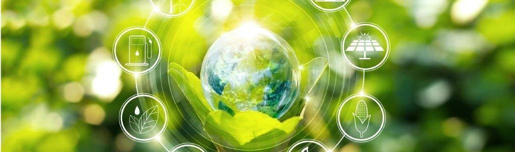 Würfel mit Symbolen zu Nachhaltigkeit